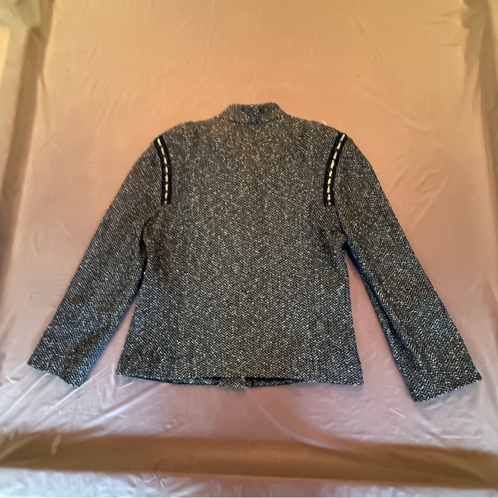 St John Couture Black/Gold Women's Tweed Button Jacket Blazer Size Medium $895 - Picture 3 of 11